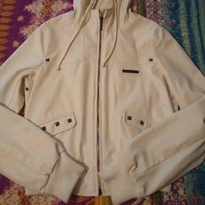 Faux white leather jacket